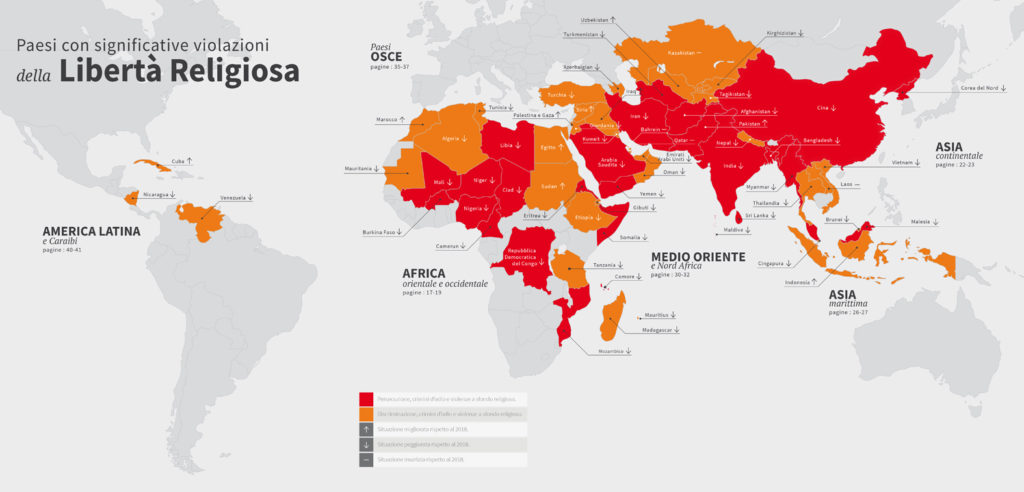 Libertà religiosa negata in 62 Stati del mondo