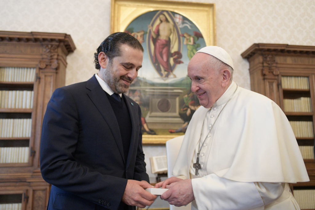 Il premier libanese Hariri ricevuto da Francesco