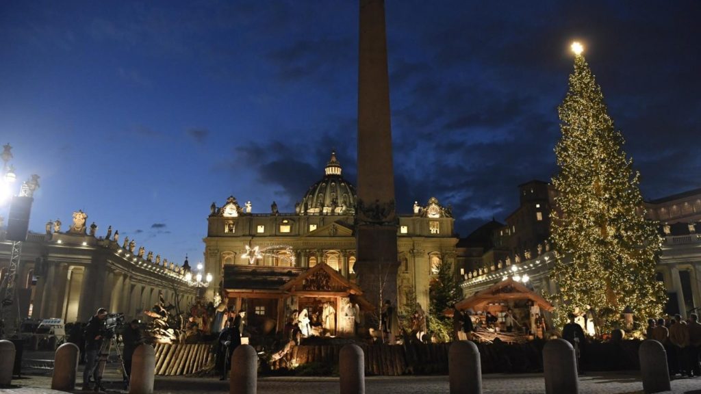 Presepe andino in piazza San Pietro