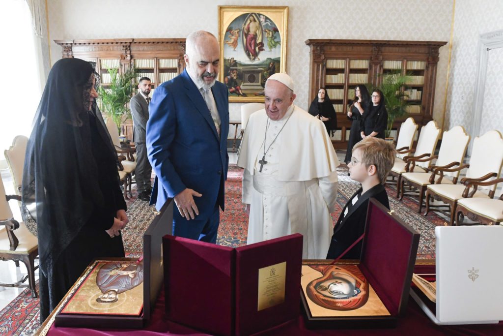 Pope Greets Prime Minister of Albania