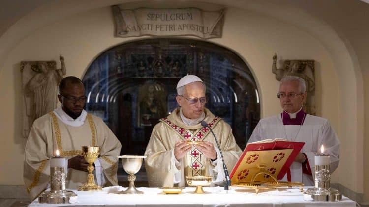 Pope Leo XIV: Mass in the Vatican Grottoes and Prayer at the Tombs of the Popes